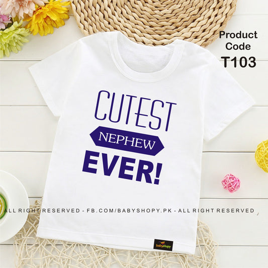 cutest nephew ever baby t shirt