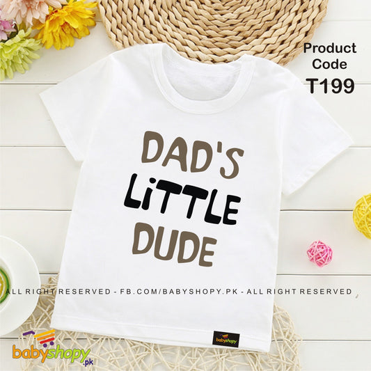 dads little dude baby t shirt
