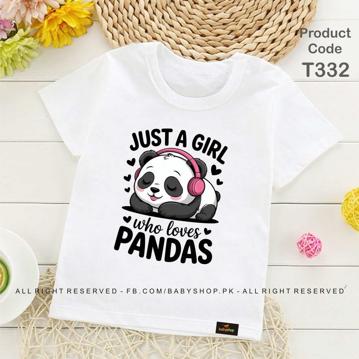 just a girl pandas baby tshirt
