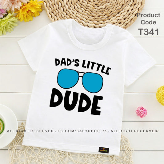 dads little dude baby tshirt