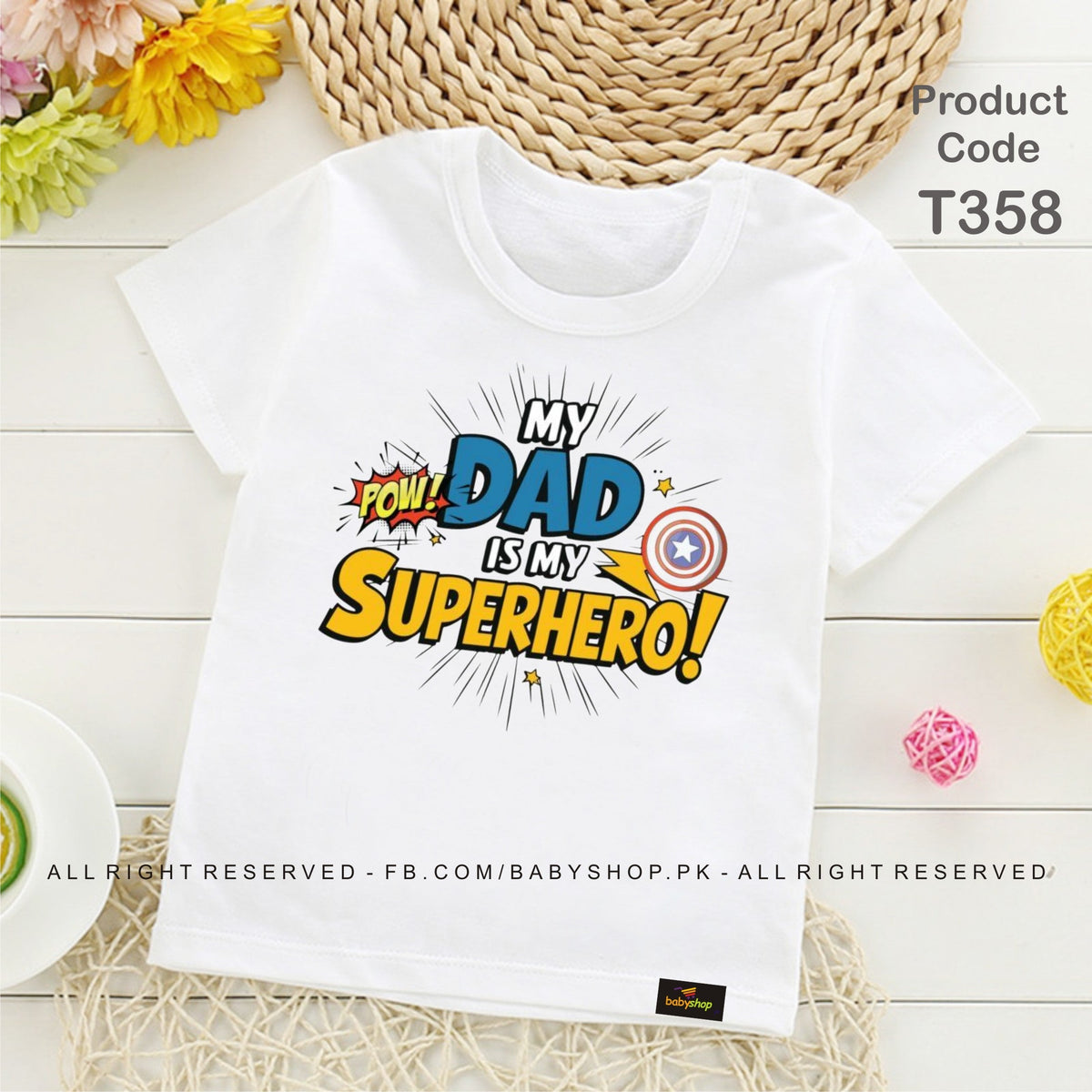 my dad super hero baby tshirt