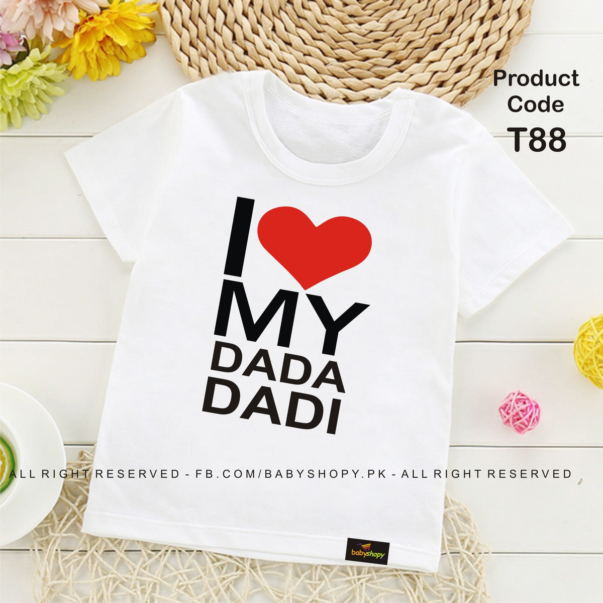 I LOVE MY DADA DADI baby t shirt